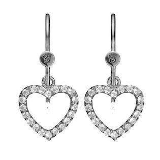 Christina Collect 925 Sterling Silver Topaz Hearts Earrings with 40 Small Sparkling Topaz, Model 670-S09